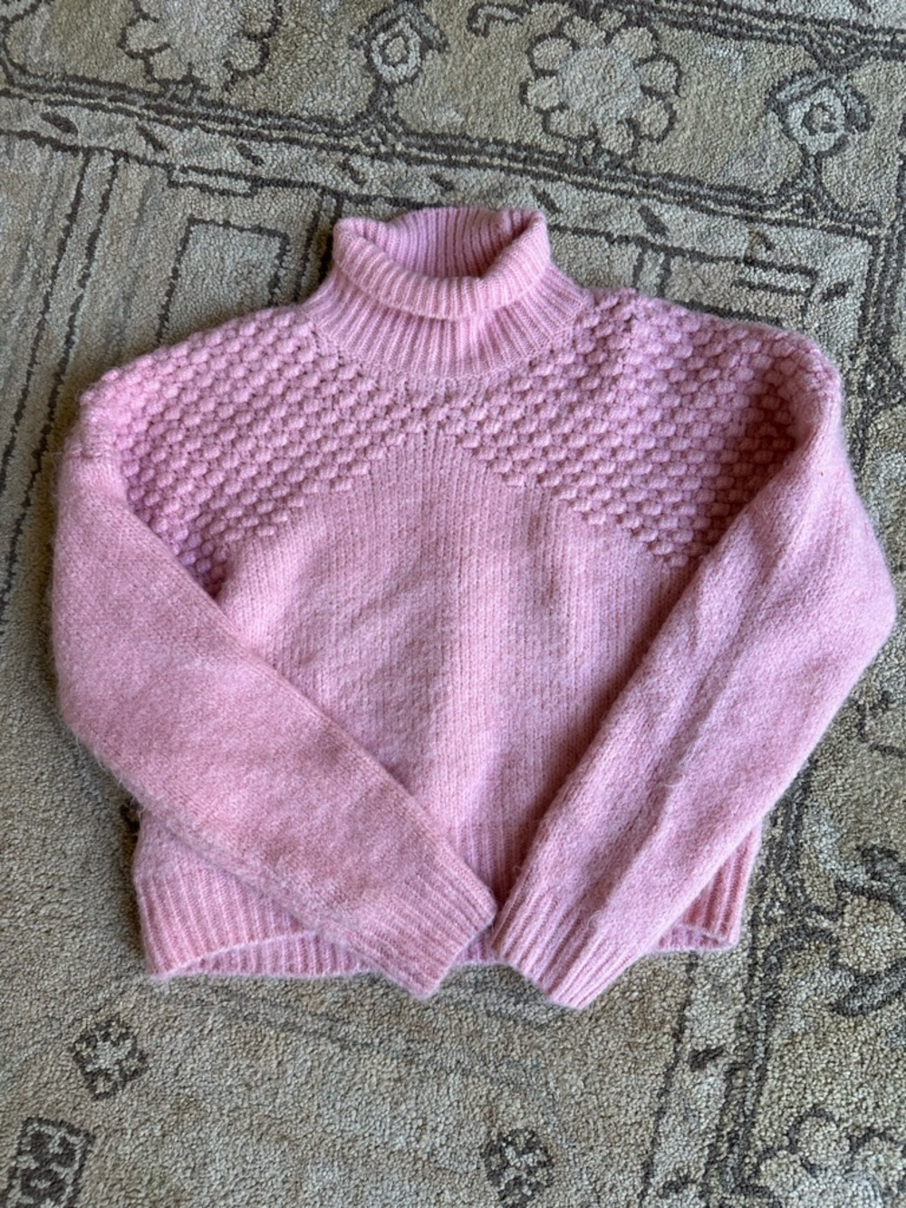 Free People Pink Mock Neck Sweater